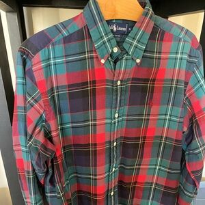 Men’s polo sz M plaid button down shirt